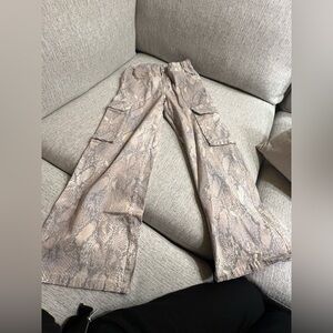 Stylish Snake Print Straight Leg Pants